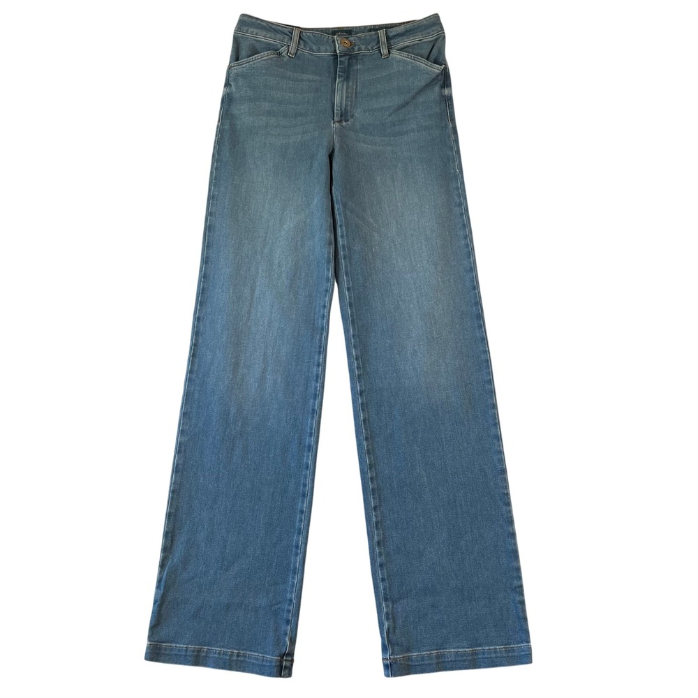 NEW J Jill High Rise Trouser Jeans 6T Rio Wash Full Leg Tall Blue Denim NWT